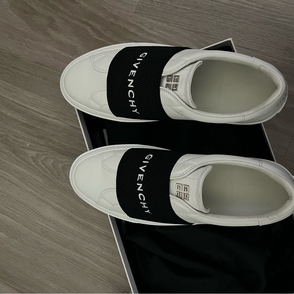 Givenchy White Sneakers with Black Band